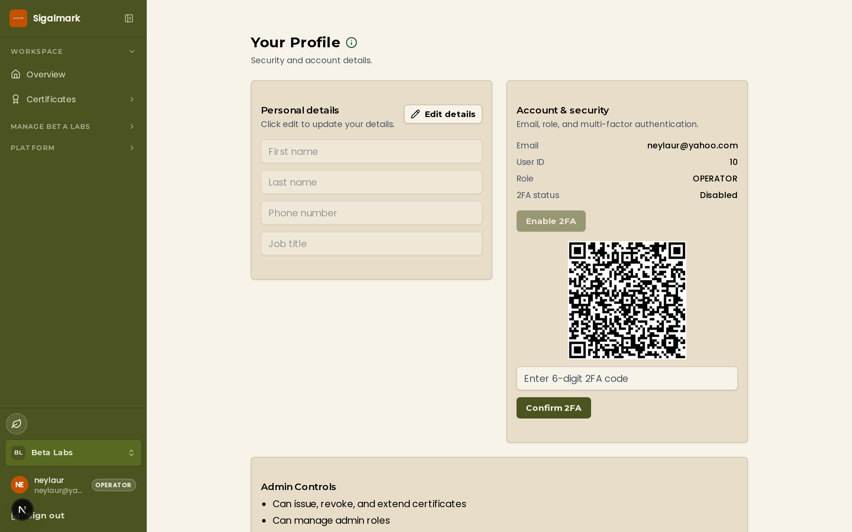 User (Member) Tutorial - Sigalmark User Guide